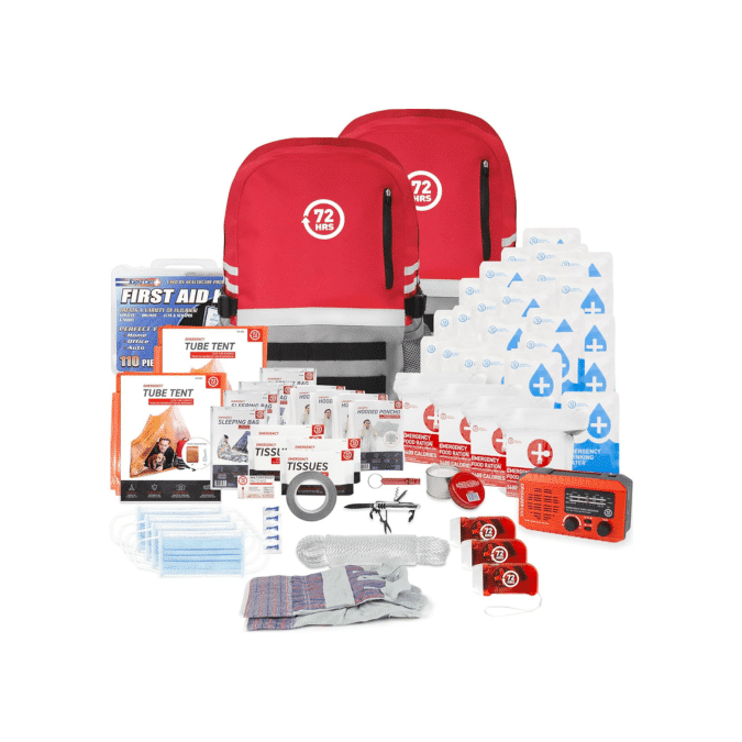 72 hour emergency survival kit backpack with contents.