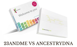 23andMe and AncestryDNA boxes