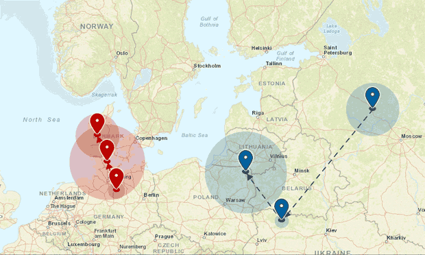 Michelle's DNA results map