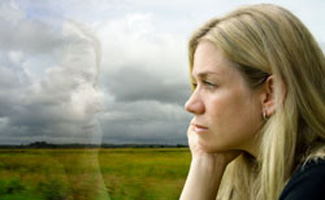 Sad Woman staring out window