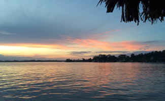 Sunset over water in Bocas del Toro